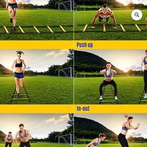 Yellow Fitness Ladder for Outdoor Workouts